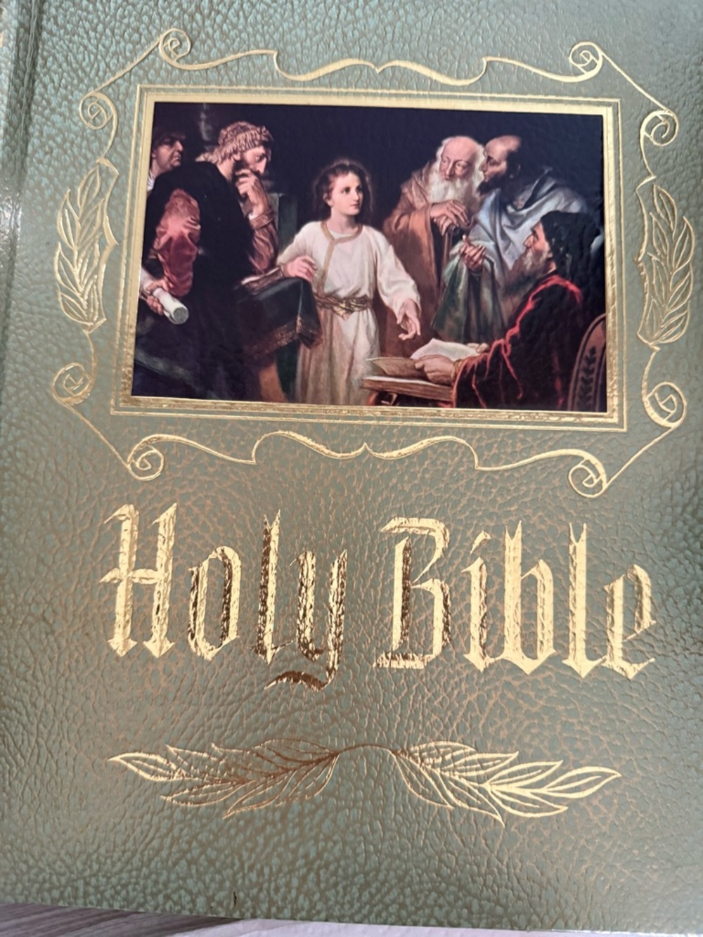 Vintage Family Heirloom Holy Bible KJV Red Letter Edition King James Bible Decor